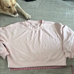 Lululemon softstreme perfectly oversized cropped crew in pink mist size 16